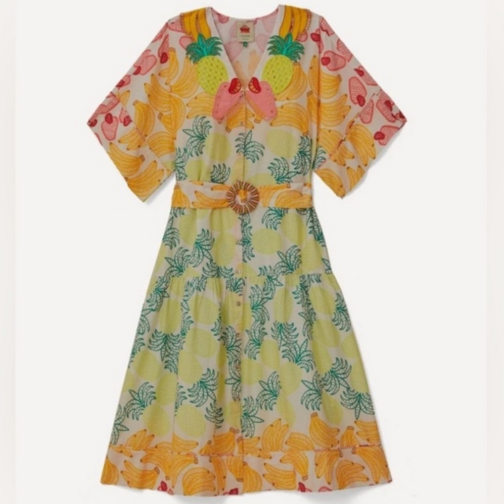 Farm Rio Tropical Fruits Dress Xs